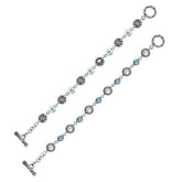 AB-9004-CO1 Sterling Silver Bracelet With Pearl, Blue Topaz Q. Jewelry Bali Designs Inc
